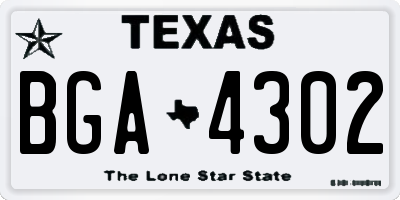 TX license plate BGA4302