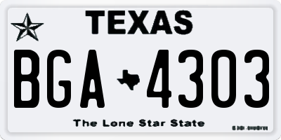 TX license plate BGA4303