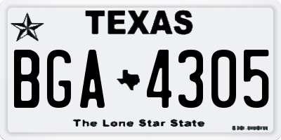 TX license plate BGA4305