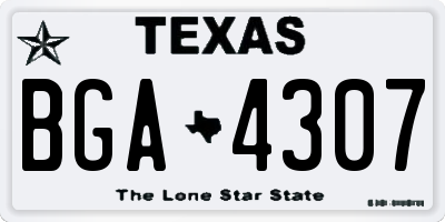 TX license plate BGA4307