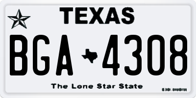 TX license plate BGA4308
