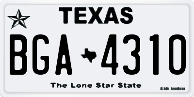 TX license plate BGA4310