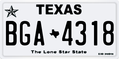 TX license plate BGA4318