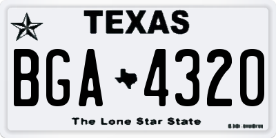 TX license plate BGA4320