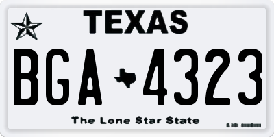 TX license plate BGA4323
