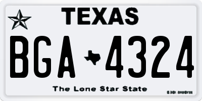 TX license plate BGA4324
