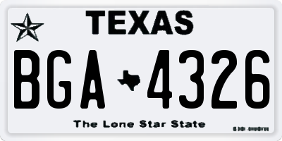 TX license plate BGA4326