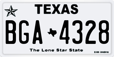 TX license plate BGA4328