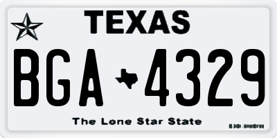 TX license plate BGA4329