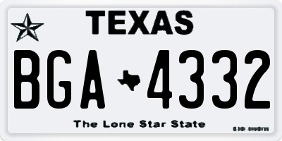 TX license plate BGA4332