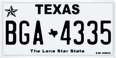 TX license plate BGA4335