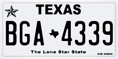 TX license plate BGA4339