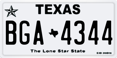 TX license plate BGA4344