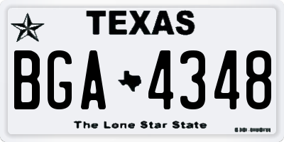 TX license plate BGA4348