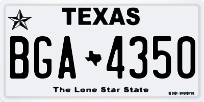 TX license plate BGA4350
