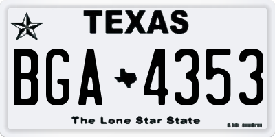 TX license plate BGA4353