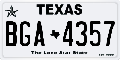 TX license plate BGA4357