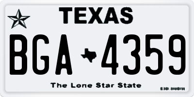 TX license plate BGA4359