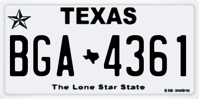 TX license plate BGA4361