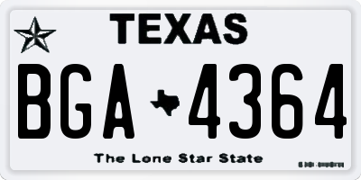 TX license plate BGA4364