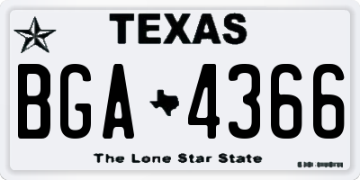 TX license plate BGA4366