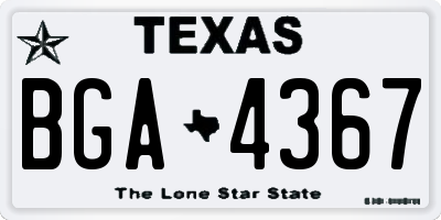 TX license plate BGA4367