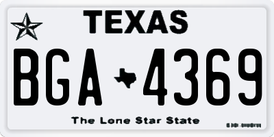 TX license plate BGA4369