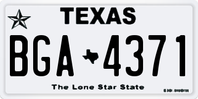 TX license plate BGA4371