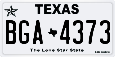 TX license plate BGA4373