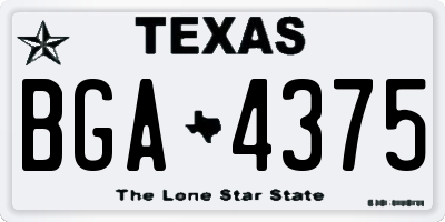 TX license plate BGA4375
