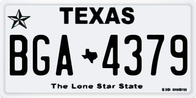 TX license plate BGA4379