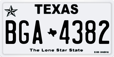 TX license plate BGA4382
