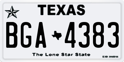 TX license plate BGA4383