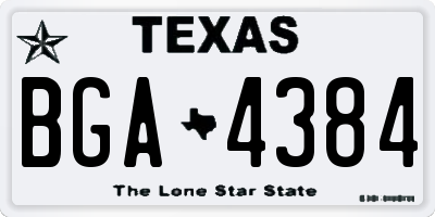 TX license plate BGA4384