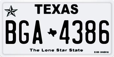 TX license plate BGA4386