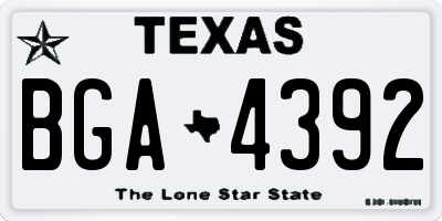 TX license plate BGA4392