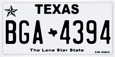 TX license plate BGA4394