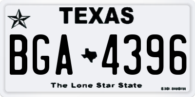 TX license plate BGA4396