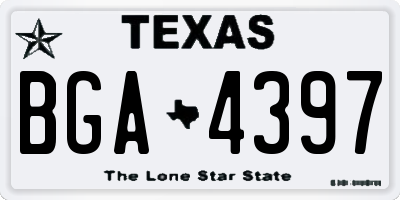 TX license plate BGA4397