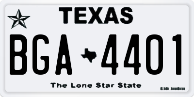 TX license plate BGA4401