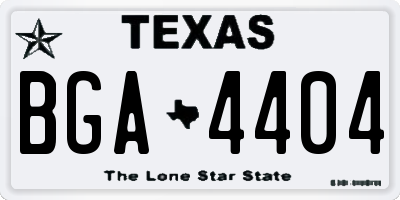 TX license plate BGA4404