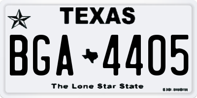 TX license plate BGA4405