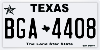 TX license plate BGA4408