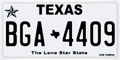 TX license plate BGA4409