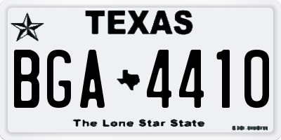 TX license plate BGA4410