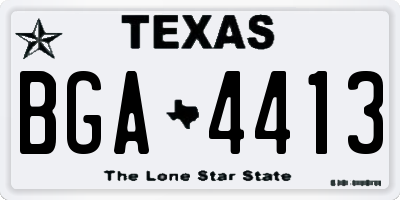 TX license plate BGA4413