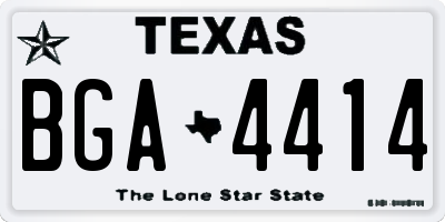 TX license plate BGA4414