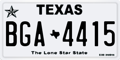 TX license plate BGA4415