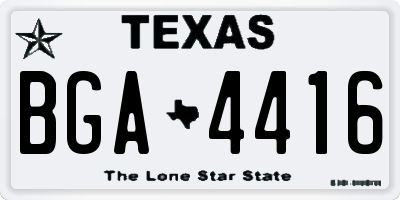 TX license plate BGA4416