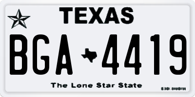 TX license plate BGA4419